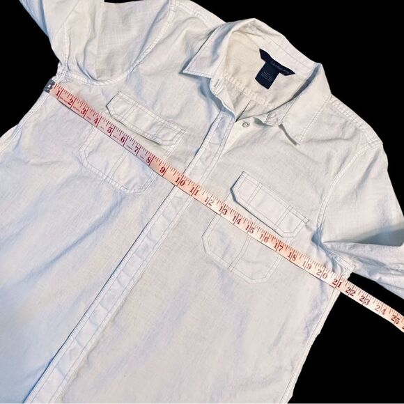 Calvin Klein Jeans White linen blend western style shirt size - Picture 11 of 16